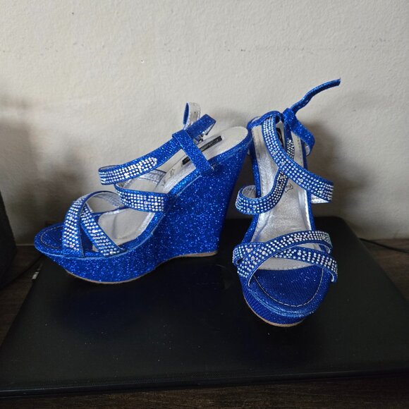 Blue wedge sandals - Picture 1 of 7